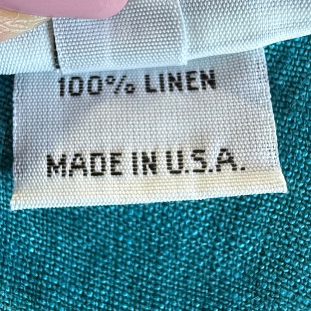 Bryn Walker Linen A-Line Skirt Teal Ruffle Hem Elastic Waist Large - Picture 7 of 8
